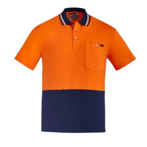 Mens Hi Vis Cotton Short Sleeve Polo